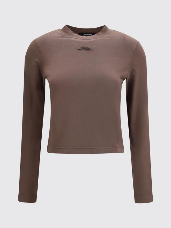 26FW 자크뮈스 그로그랭 로고 롱슬리브 티셔츠 TSW00155AJ00124 850 Brown - JACQUEMUS