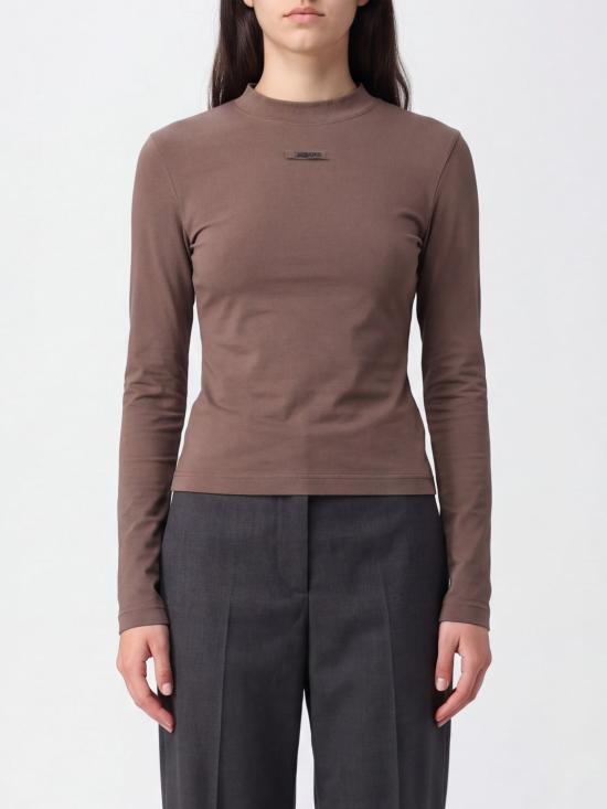 26FW 자크뮈스 그로그랭 로고 롱슬리브 티셔츠 TSW00155AJ00124 850 Brown