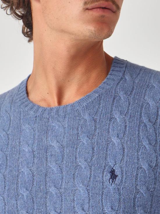 26FW 폴로 랄프로렌 케이블 니트 스웨터 710876762 504 Blue - POLO RALPH LAUREN