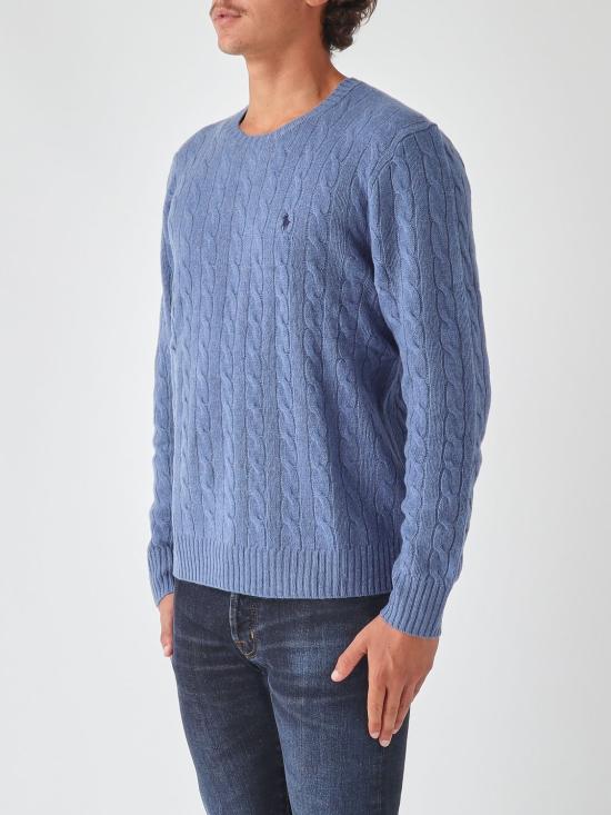 26FW 폴로 랄프로렌 케이블 니트 스웨터 710876762 504 Blue - POLO RALPH LAUREN