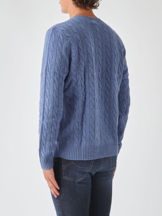26FW 폴로 랄프로렌 케이블 니트 스웨터 710876762 504 Blue - POLO RALPH LAUREN