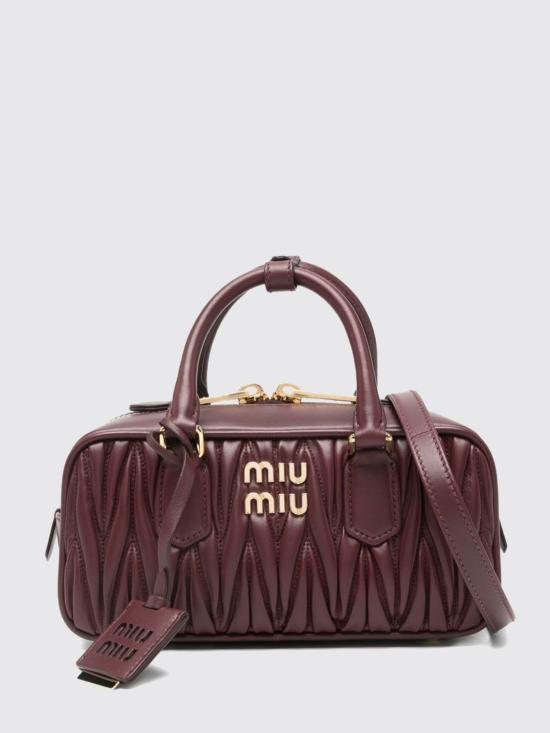26FW 미우미우 아르카디 로고 토트백 5BB142AN88 F0007 Burgundy