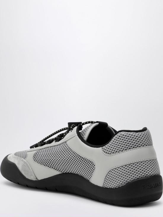 26FW 프라다 스피드락 레더 앤 메쉬 패브릭 스니커즈 2EE468FG0003ZM0 F0031 Grey - PRADA