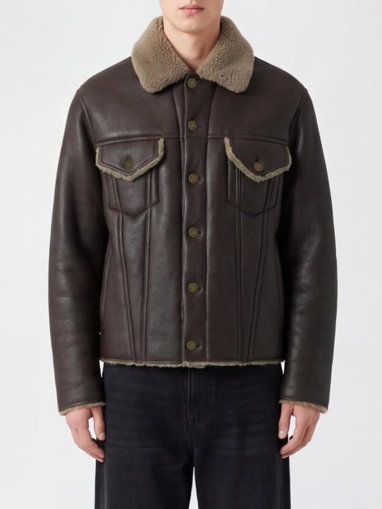 26FW 마르지엘라 왁스 시어링 자켓 S50AM0659SY1399 143 Brown