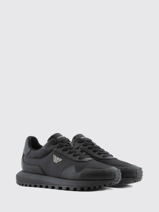 26FW 엠포리오 아르마니 스니커즈 EM003738AF19532 MC005 Black - EMPORIO ARMANI