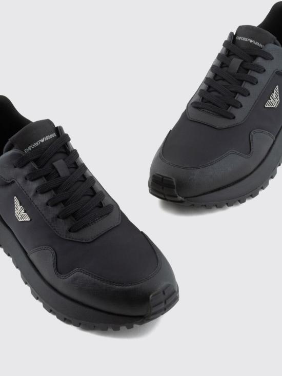 26FW 엠포리오 아르마니 스니커즈 EM003738AF19532 MC005 Black - EMPORIO ARMANI