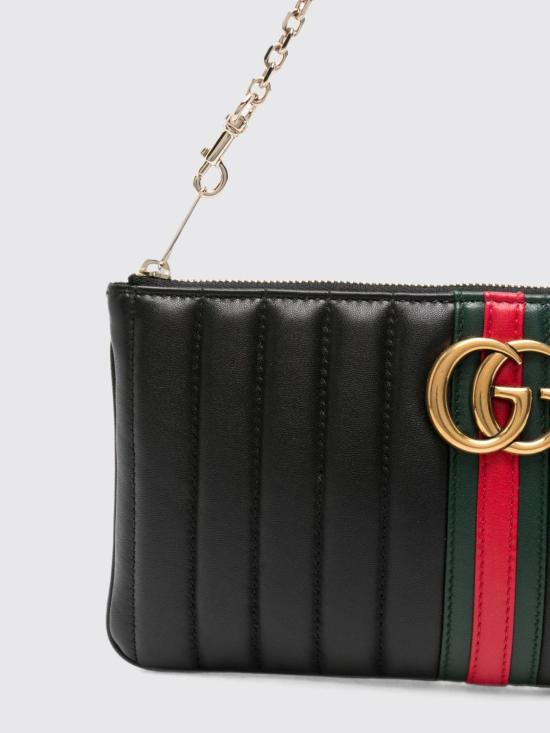 26FW 구찌 젯셋 GG 마몽 나파 스트랩 파우치 A006X2AAG8N 1068 Black - GUCCI