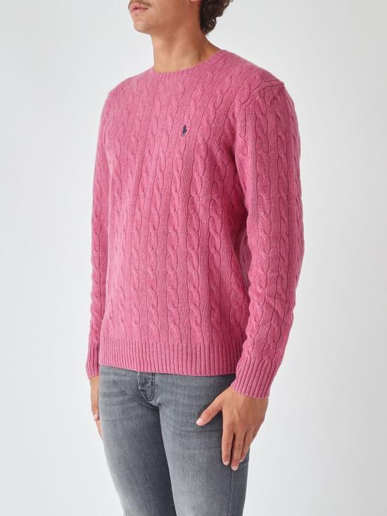26FW 폴로 랄프로렌 케이블 니트 스웨터 710876762 501 Pink - POLO RALPH LAUREN