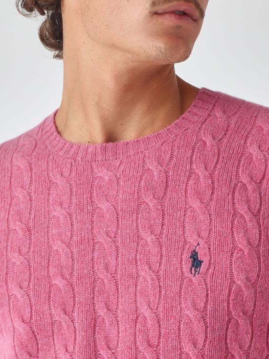 26FW 폴로 랄프로렌 케이블 니트 스웨터 710876762 501 Pink - POLO RALPH LAUREN