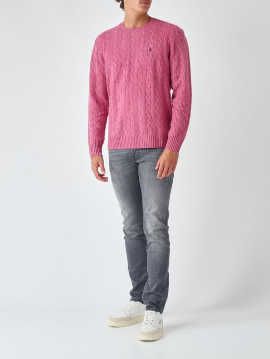 26FW 폴로 랄프로렌 케이블 니트 스웨터 710876762 501 Pink - POLO RALPH LAUREN