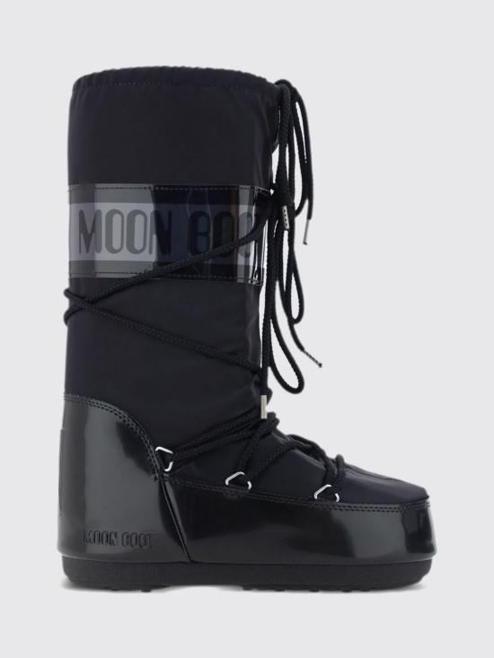 26FW 문부츠 아이콘 글랜스 플래티넘 새틴 부츠 80D1401680 N001 Black