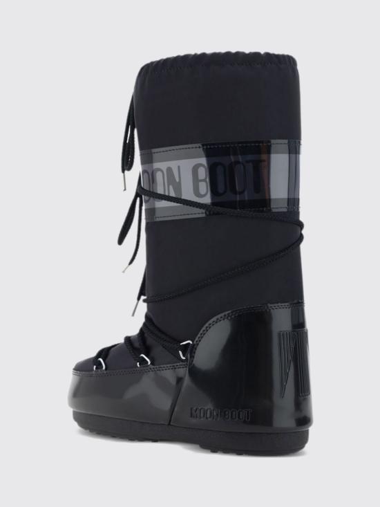 26FW 문부츠 아이콘 글랜스 플래티넘 새틴 부츠 80D1401680 N001 Black - MOON BOOT
