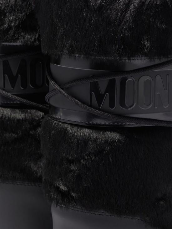 26FW 문부츠 아이콘 포우 퍼 부츠 1408900 N001 Black - MOON BOOT