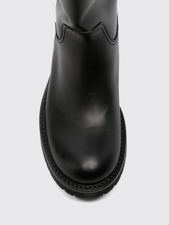 26FW 구찌 웹 디테일 레더 바이커 부츠 A00344AAGSL 1060 Black - GUCCI