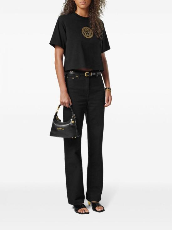 26FW 베르사체 VERSACE TAG 나파 호보백 10183021A13171 1B00V Black - VERSACE
