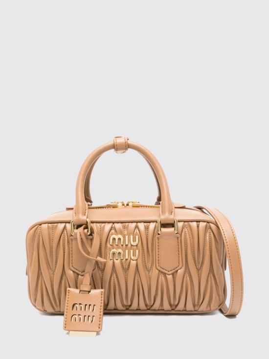 26FW 미우미우 아르카디 로고 토트백 5BB142AN88 F098L Camel