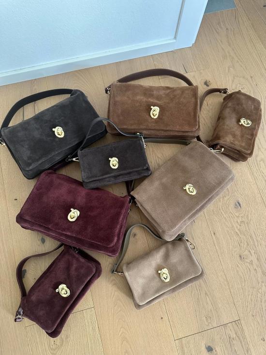  Zh leather Bags 크로스백 Zh 가죽 가방 블레이크 스웨이드 핸드백 코냑
