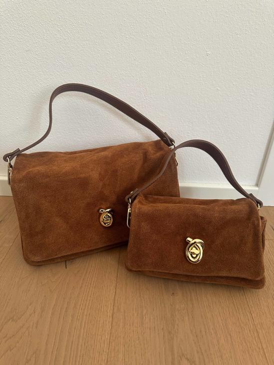  Zh leather Bags 크로스백 Zh 가죽 가방 블레이크 스웨이드 핸드백 코냑 - OTHER BRANDS