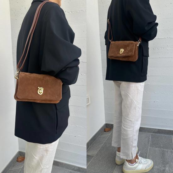  Zh leather Bags 크로스백 Zh 가죽 가방 블레이크 스웨이드 핸드백 코냑 - OTHER BRANDS