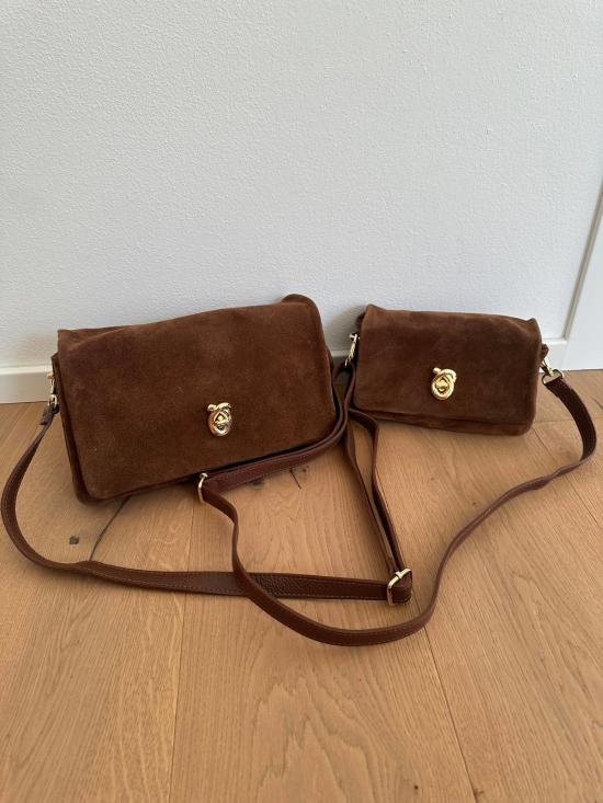  Zh leather Bags 크로스백 Zh 가죽 가방 블레이크 스웨이드 핸드백 코냑 - OTHER BRANDS