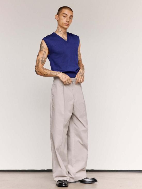  질샌더 베스트 질 샌더 울 포인트엘 브이넥  블루벨 - JIL SANDER