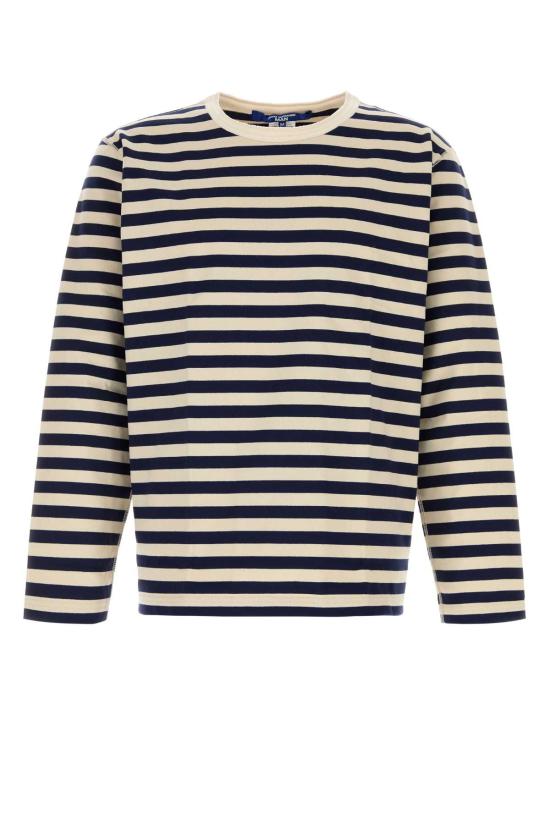 26FW 와타나베 준야 긴팔 티셔츠 WRT004W26 NATURALNAVY Stripped