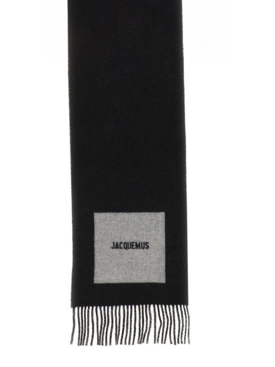  자크뮈스 롱드 카레 울 머플러 ACU00579AOT 4044090 Black - JACQUEMUS
