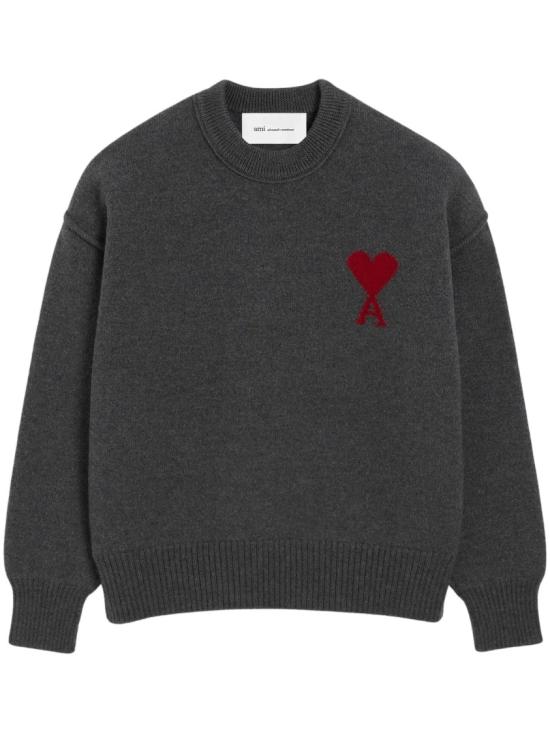 26FW 아미 빅 하트 울 크루넥 스웨터 UKS838018084 Grey