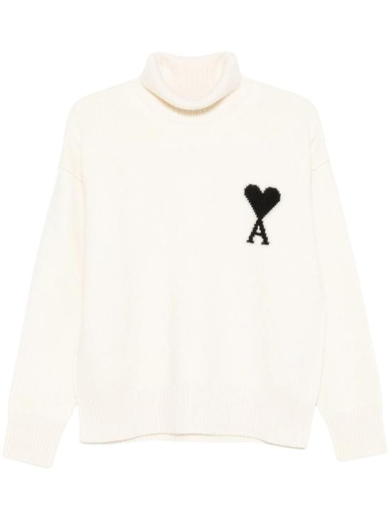 26FW 아미 ADC 터틀넥 스웨터 UKS839018151 White
