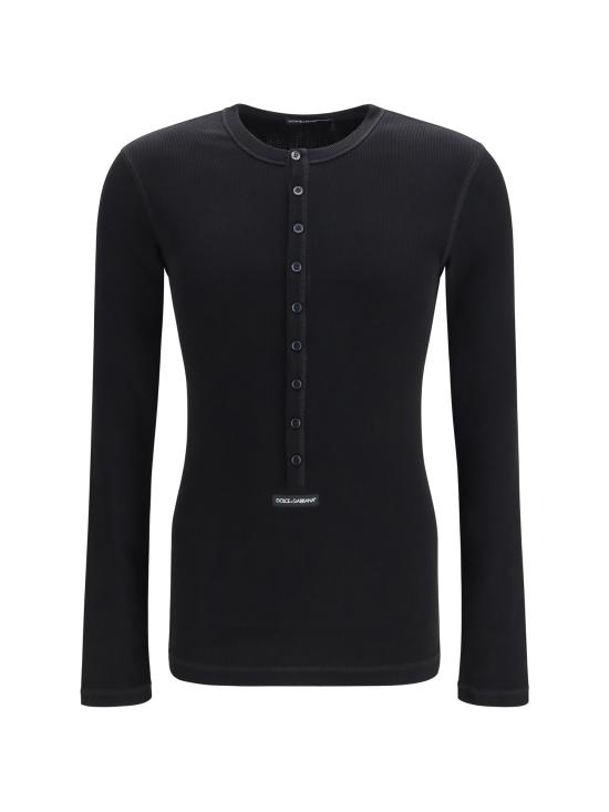 26FW 돌체앤가바나 긴팔 티셔츠 G8PG8TG7P3I N0000 BLACK