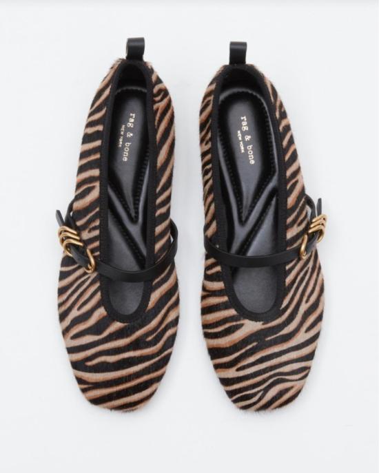  랙앤본 힐/펌프스 Rag & Bone Spire Mary Jane Flats Zebra - RAG & BONE