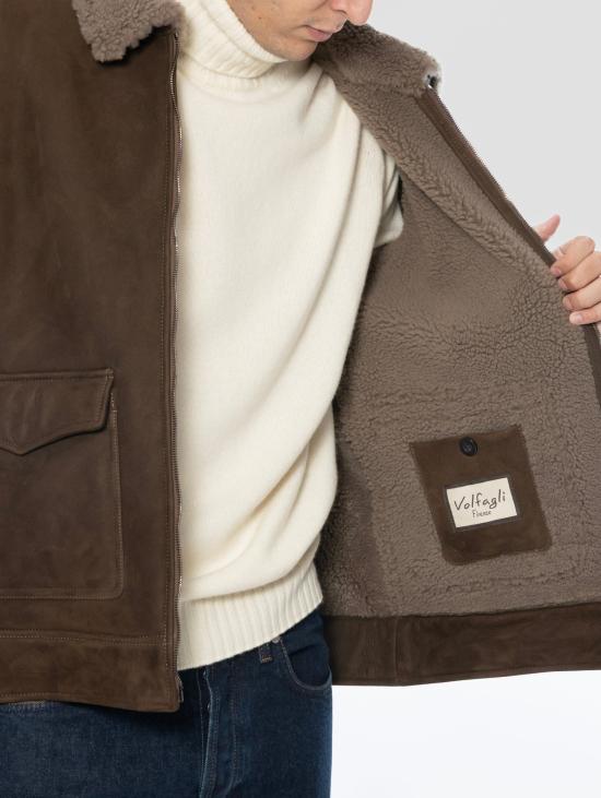 26FW 볼파글리 자켓 Shearling Tortora의 지아코네 브루넬레스키 - VOLFAGLI