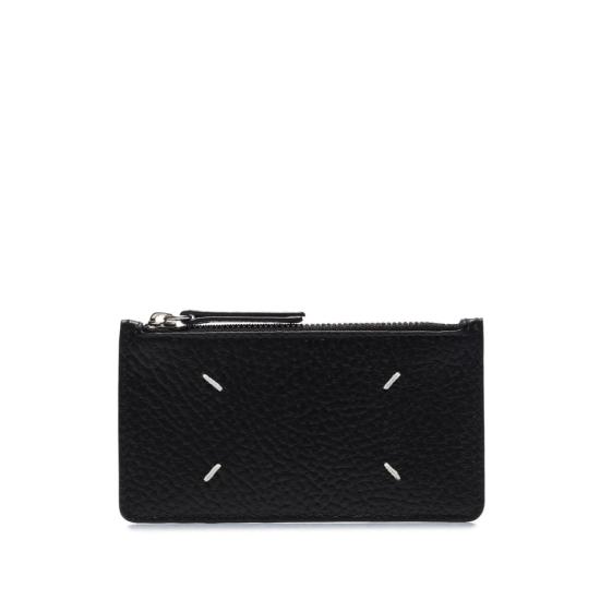 26FW 마르지엘라 스티치 레더 지퍼 카드 홀더 P4455 S56UI0143 T8013 BLACK - MAISON MARGIELA