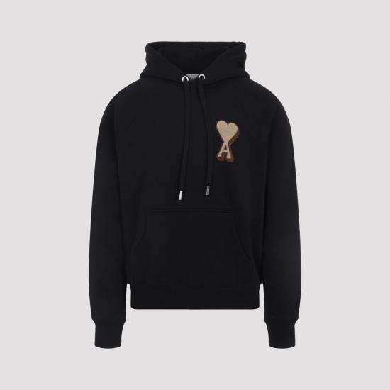 26FW 아미 후드 티셔츠 USW770747 001 BLACK - AMI