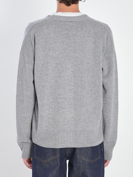 26FW 아미 톤온톤 하트 로고 캐시미어 울 가디건 HKC371KN0071 050 GREY - AMI