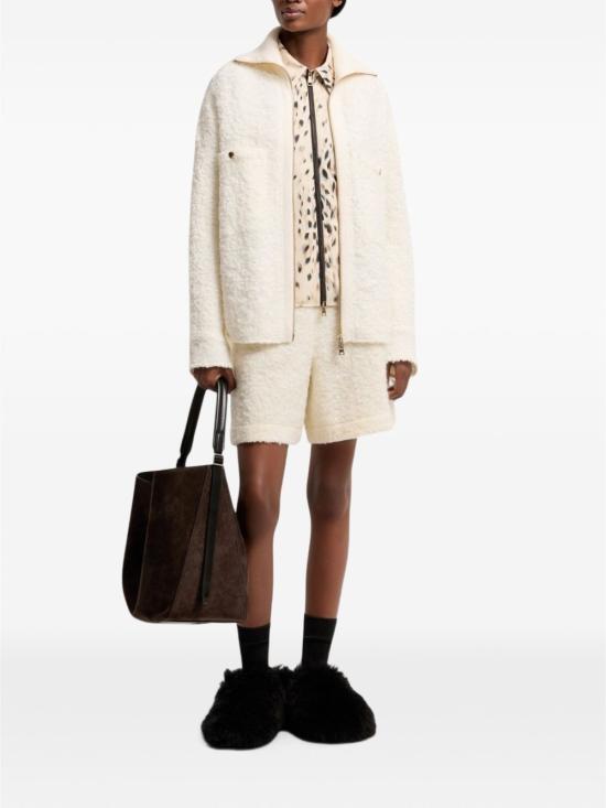 26FW 몽클레어 트위드 집업 셔츠 재킷 L20932F00031599U8032 Cream - MONCLER