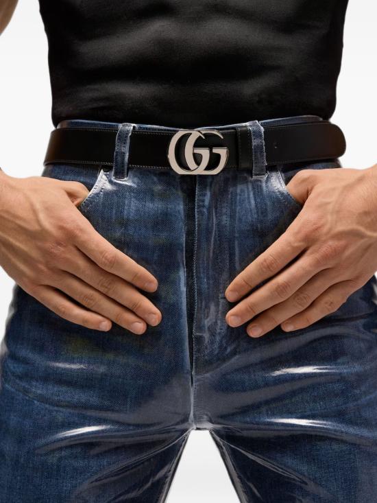 26FW 구찌 컷 GG 마몽 씬 벨트 874724AAGYT1000 BLACK - GUCCI