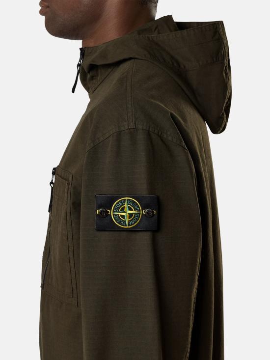 26FW 스톤 아일랜드 오가닉 코튼 립스톱 후드 오버셔츠 L2S151200011S0211V0078 COAL GREY - STONE ISLAND