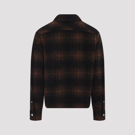 26FW 몽클레어 체크 플란넬 집업 셔츠 자켓 L20912F0003589BKBF29 Dark brown - MONCLER