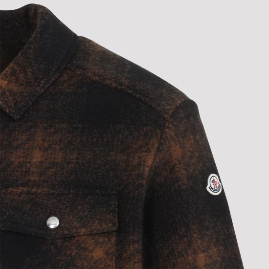 26FW 몽클레어 체크 플란넬 집업 셔츠 자켓 L20912F0003589BKBF29 Dark brown - MONCLER