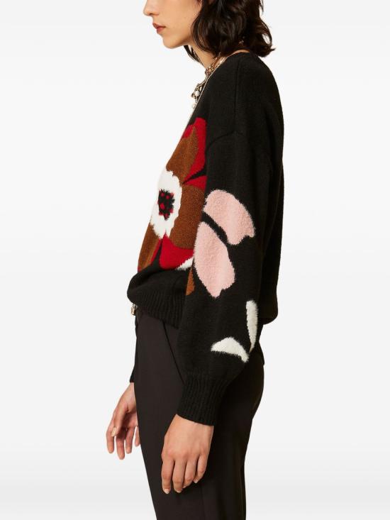 26FW 트윈셋 스웨터 262AT3021S2227614117 INTARSIO FIORE NERO CILIEGIA - TWINSET