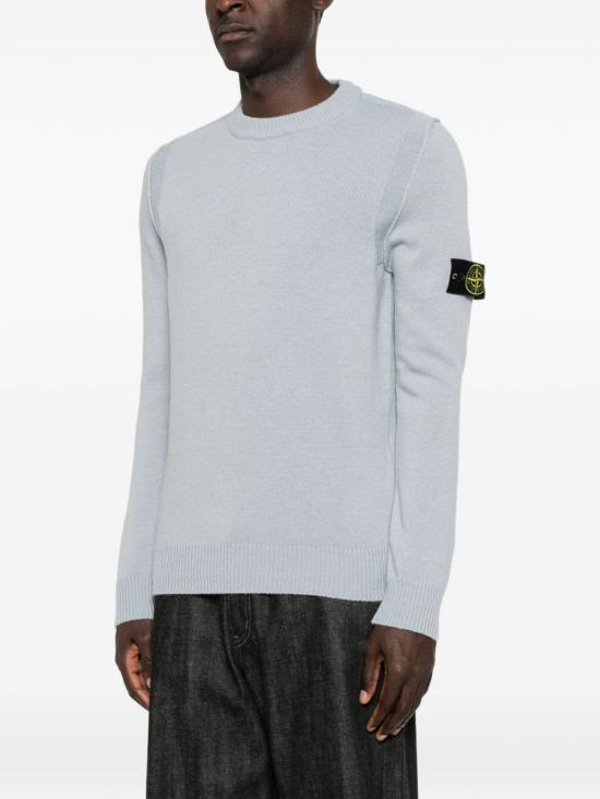 26FW 스톤 아일랜드 램스울 립드 트림 레귤러 핏 크루넥 점퍼 L2S155100072S00A3V0049 ASH GREY - STONE ISLAND