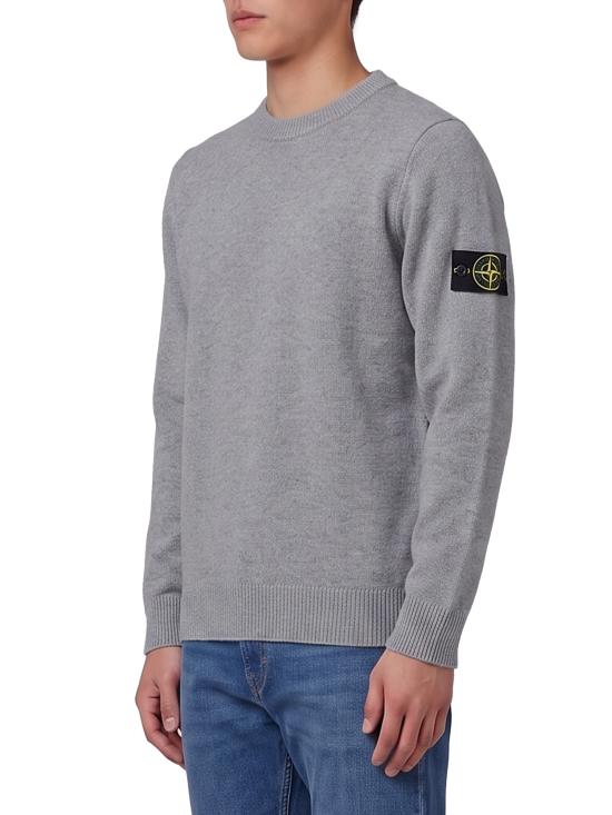 26FW 스톤 아일랜드 램스울 립드 트림 레귤러 핏 크루넥 점퍼 L2S155100072S00A3V0M60 GREY MELANGE - STONE ISLAND