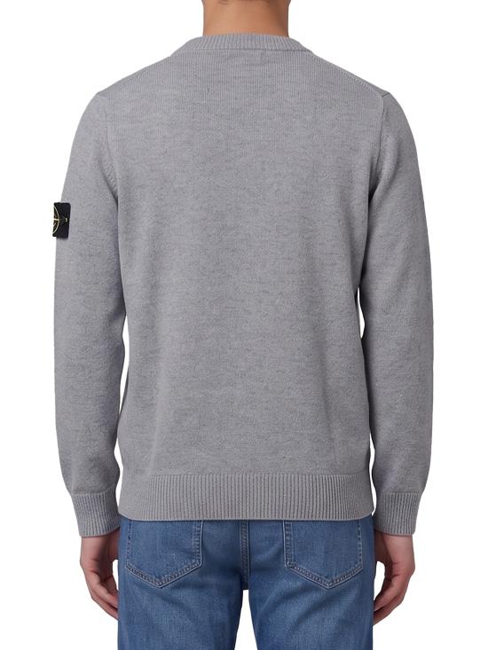 26FW 스톤 아일랜드 램스울 립드 트림 레귤러 핏 크루넥 점퍼 L2S155100072S00A3V0M60 GREY MELANGE - STONE ISLAND