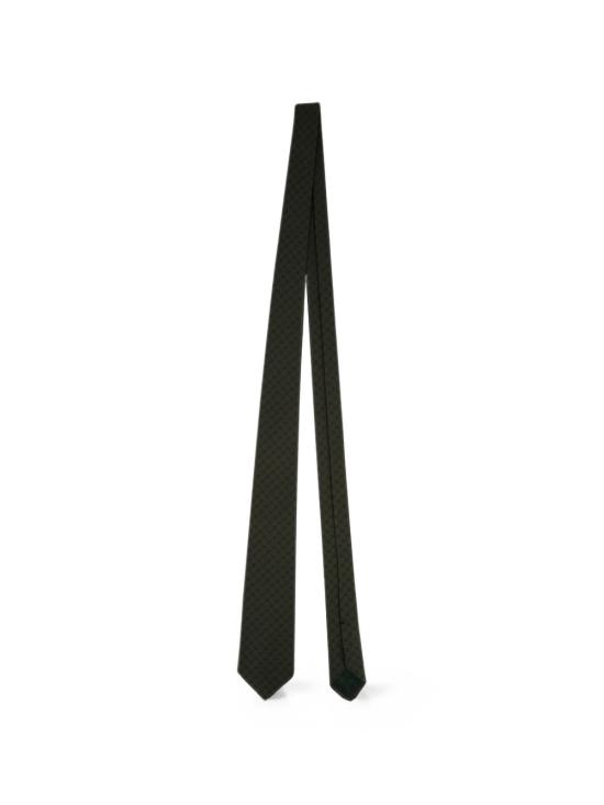 26FW 구찌 인터로킹 G 실크 자카드 타이 A006WU4E0093000 Olive green