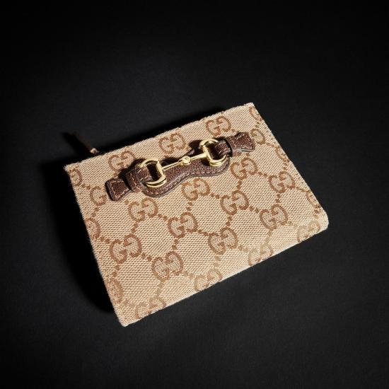 26FW 구찌 홀스빗 스몰 지갑 A006YXFAGH89651 VINT SAND DK BROWN
