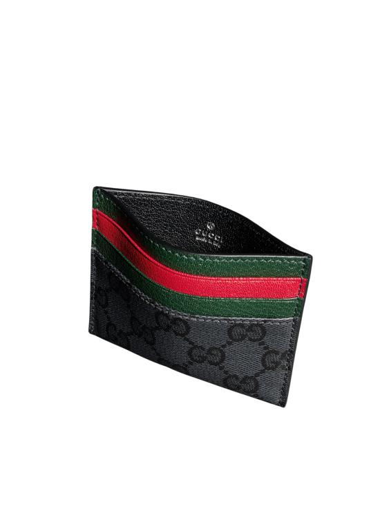 26FW 구찌 GG 캔버스 웹 카드 슬롯 카드 케이스 A0071BFAGI81081 BALCK - GUCCI