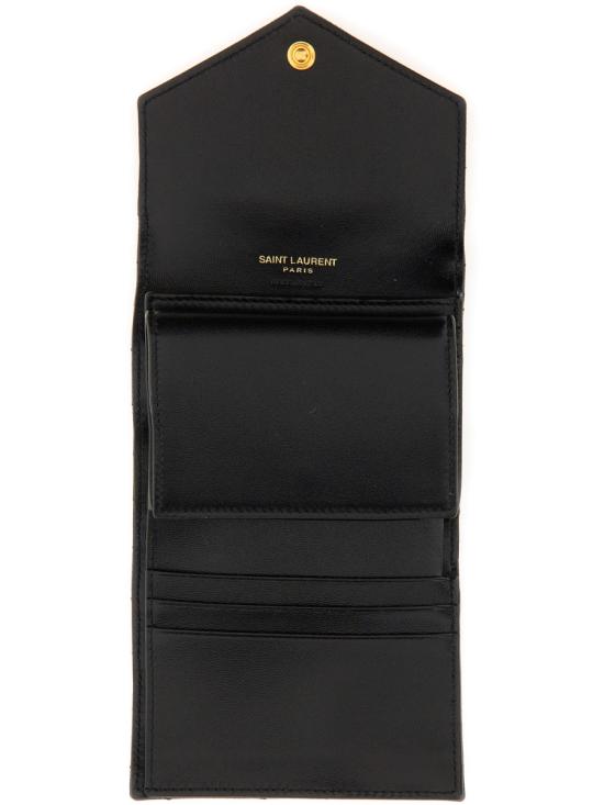 26FW 생로랑 그랑 드 뿌드르 엠보스드 레더 카산드라 마틀라세 지갑 692061BOW011000 NERO - SAINT LAURENT