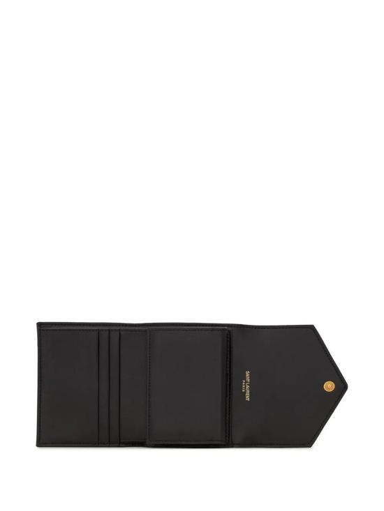26FW 생로랑 그랑 드 뿌드르 엠보스드 레더 카산드라 마틀라세 지갑 692061BOW011000 NERO - SAINT LAURENT