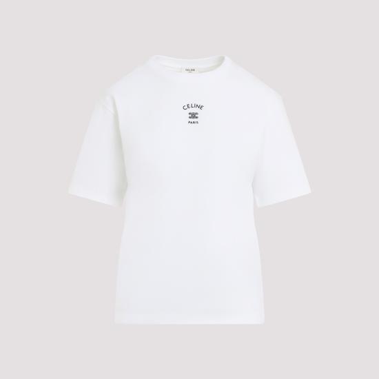 26FW 셀린느 반팔 티셔츠 RX0LJ1242 01OB WHITE - CELINE